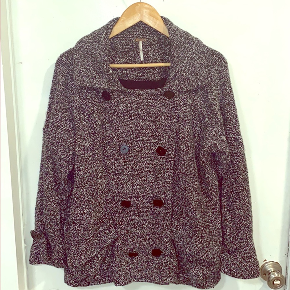 Free People amazing wool pea coat, M
